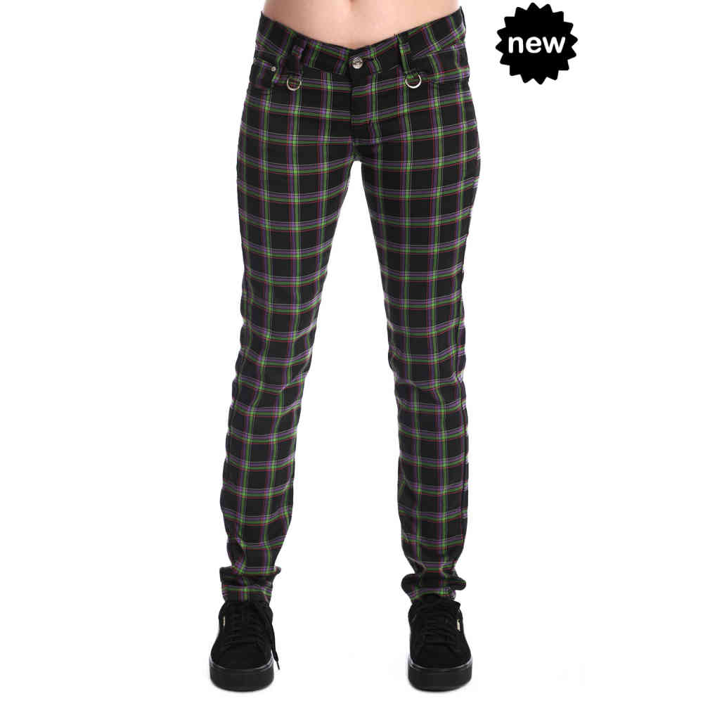 Banned - Forever Yours Skinny fit broek - Zwart/Groen